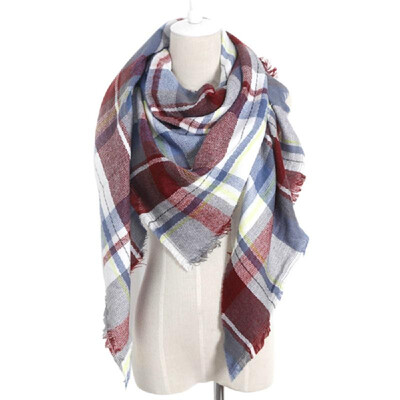 

Women Fashion Triangular Large Winter Soft Scarf Warm Cozy Blanket Stylish Oversized Plaid Shawl Cape
