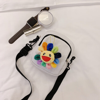 

Cartoon cute colorful sun flower canvas bag casual wild shoulder bag 2019 new fashion Messenger bag