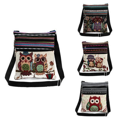 

Hot Fashion Retro Owl Print Diagonal Package Shoulder Bags Mini Packet Messenger Bag