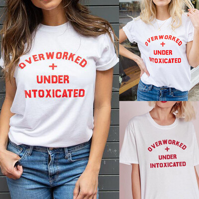 

Starmoon Fashion Women Solid Casual O-Neck Short Sleeve Letter Printed Tops Tee