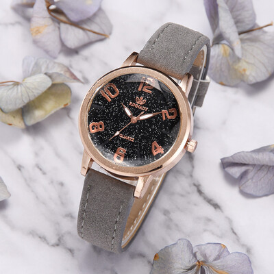 

RM Luxury Temperament Lady Irregular Mirror Leather Belt Watch Analog Quartz Watch