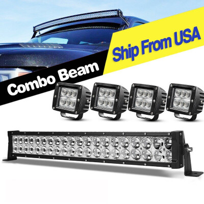 

280W 22Inch Led Light Bar Flood Spot 3 Pods Driving Offroad 4WD Truck ATV UTE