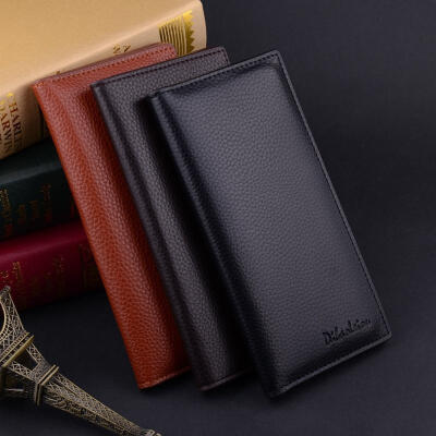 

Business Men&39s Leather Wallets Bifold Long Clutch Credit Card Coin Holder Purse