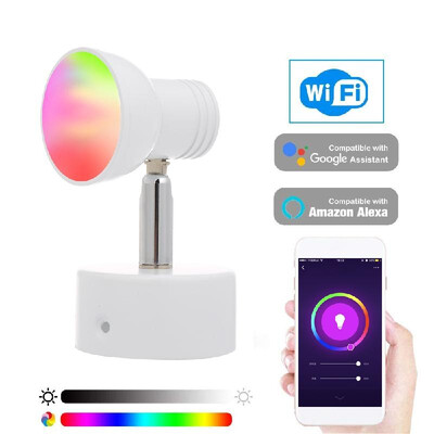 

Smart WiFi LED Wall Light RGB Multicolor Modern Wall Light 8W Dimmable Light Phone Remote Control Compatible with Alexa Google Hom