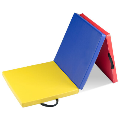 

6 x 2 Exercise Tri-Fold Gymnastics Mat w Carrying Handles-Multicolor