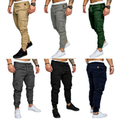 

Mens Slim Fit Urban Straight Leg Trousers Casual Straight Jogger Cargo Pants