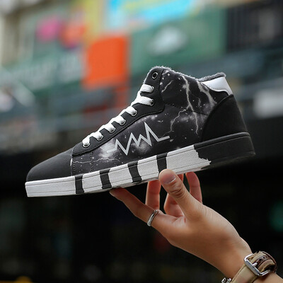 

Happy summer new high-top sneakers trend plus velvet protection casual cotton shoes ECG shoes