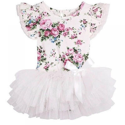 

Fashion Baby Toddler Flower Girl Romper Dress Princess Party Wedding Dress Sundress