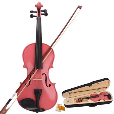 

Ktaxon 12 Pink Acoustic Violin Fiddle with Hard Case Bow Rosin for beginning