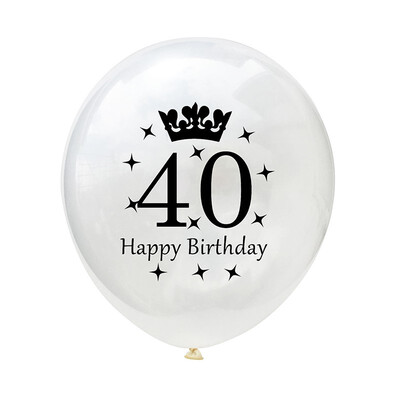 

FUNNYBUNNY 12 Inch Transparent Crown Birthday Latex Confetti Balloon 30 40 50 Birthday Balloon Birthday Party Decorations Adult