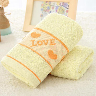 

1Pcs Face Towel Cotton Blends Solid Color Love Pattern Supper Comfy Towel 7333cm