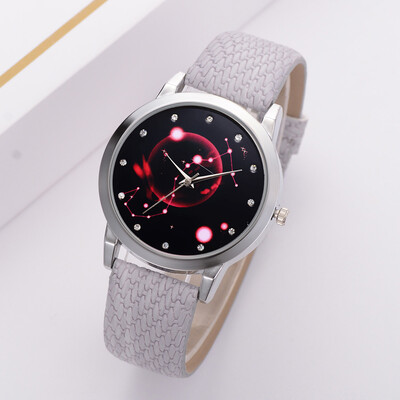 

2018 Fashion Women Watch Girls Rhinestone Star Sky Quartz Watches Ladies PU Strap Wristwatches Gift Relogio Feminino &Ff