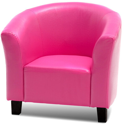 

PU Leather Kids Sofa Armrest Chair-Rose Red