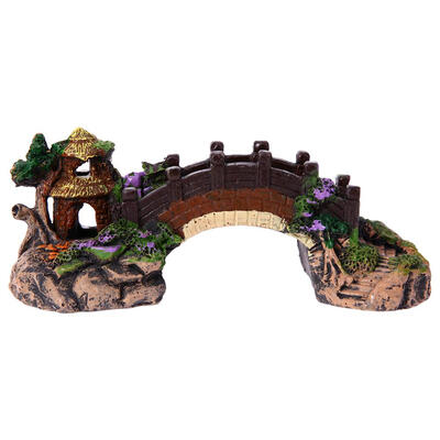 

Aquarium Decoration Fish Tank Bridge Landscape Ornament Pavilion Tree Resin