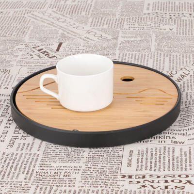 

Greensen Round Tea Tray Water Storage Tea Tray Black Kung Fu Tea Set Kung Fu Tea Tray Tea Room Tools