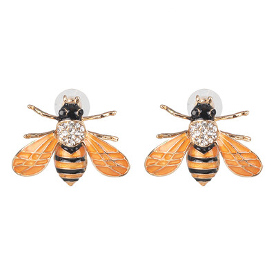 

2019 new arrival fashion BEE Stud Earrings for Women Gold Color bee Statement Earrings Lady Jewelry Female Bijoux