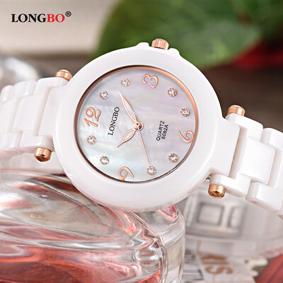 

Watch womens fashion Korean version of the waterproof quartz female watch mother-of-pearl inlaid diamond real ceramic ladies