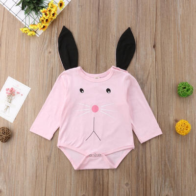 

Newborn Infant Baby Girls Cotton Ears Romper Jumpsuit Bodysuit Outfits Clothes