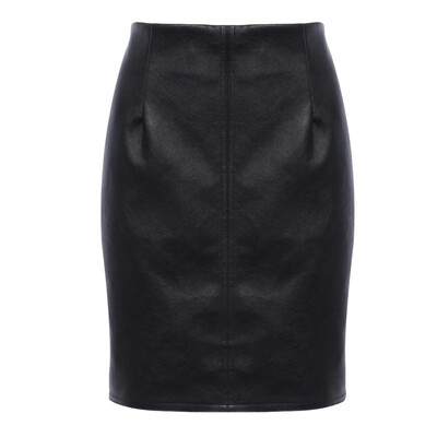 

Brief Zipper Design Leather Skirt for Women