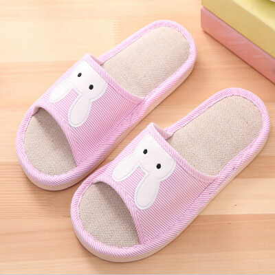 

Rose Fashion Women Cotton Fabric Household Shoes Platform Flops Slippers