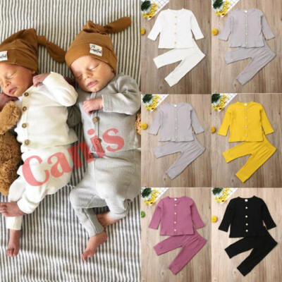

Newborn Baby Girl Boy Autumn Clothes Knitted Cardigan TopsLong Pants Outfits