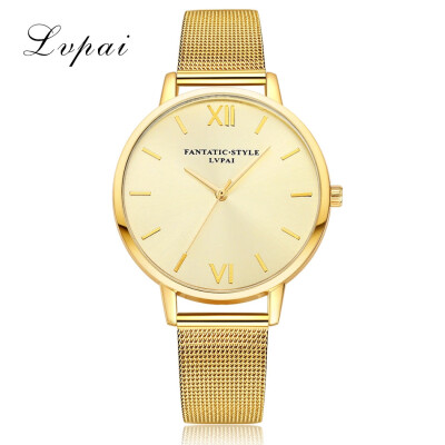 

Quartz watch women Wrist watches Stainless Steel Mesh Band shape ladies dress watches relogio feminino Hot Sale LVPAI 533