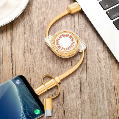 

Multi Telescopic Charger Data Cable Line Retractable MicroUSB Type-C Lightning Fast Charging Cord-1m