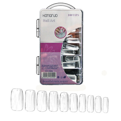 

〖Follure〗100 Pcs Fake Artificial Nails Sticker Natural Acrylic False Toe Nails Tips