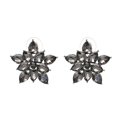 

2019 New Crystal Opal Stone Stud Earrings Sweety Flower Earrings Trendy Women Jewelry Gift for New Year 9 Colors J50058