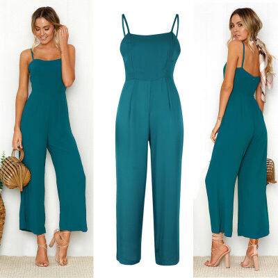 

Womens Casual Knitting Sleeveless Pants Suspenders Rompers One-Piece Jumpsuit