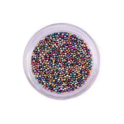 

1Box Steel glitter Beads Nail Metal 3D polishing for Nails Art Round Manicure 12 colors
