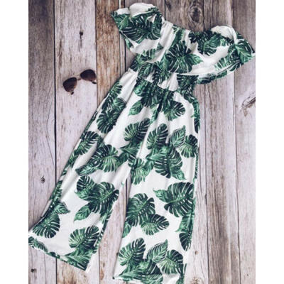 

US Kids Baby Girls Off Shoulder Romper Bodysuit Jumpsuit Pants One Piece Clothes