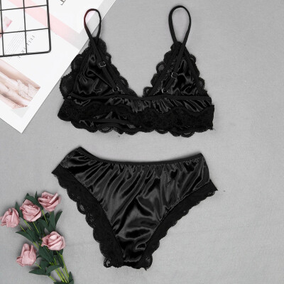 

Toponeto Fashion Women Babydoll Set Lace Satin Sexy Lingerie Set Underwear Sleepwear