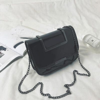 

Women Crossbody Bag Patent Leather Chain Shoulder Strap Flap Small Messenger Shoulder Bag