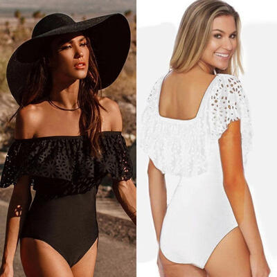 

Womens Sexy Off shoulder Flounce Swimwear One-Piece Bikini Swimsuit Bathingsuit