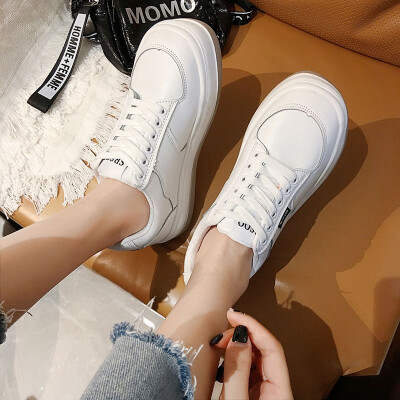 

Small White Shoe Lady Xia Han Baitao Fashion Ins Tidal Round Head with Canvas Shoes Muffin&Thick-soled Leisure Shoes