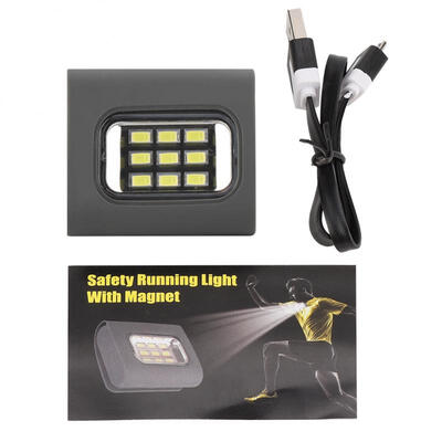 

Greensen USB Rechargeable 9 COB LED Lamp with Strong Magnetic Strap Outdoor Safety Riding Running Light