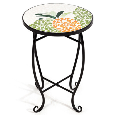

Outdoor Indoor Steel Accent Plant Stand Cobalt Table-Yellow
