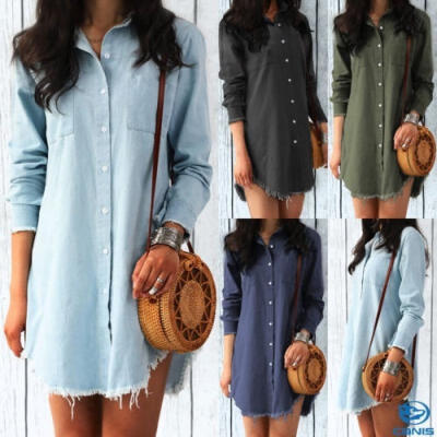 

Sexy Womens Plus Size Long T-shirt Ladies Casual Party Mini Dress Blouse Tops