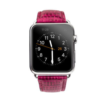 

QIALINO Pull-up Genuine Leather Replacement Watch Band Strap for Apple iWatch Series 321 38mm Sport Edition Mens Womens Brac