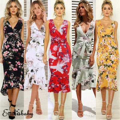 

Womens Cami Dress Strappy Tropical Ladies Summer Pastels Midi Swing Sundress