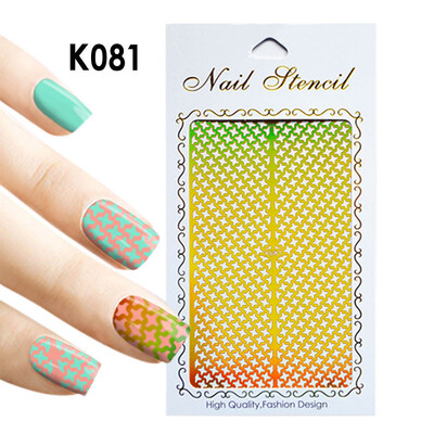 

〖Follure〗1Pc Irregular Hollow Nail Art Vinyls Stencil Stickers Manicure