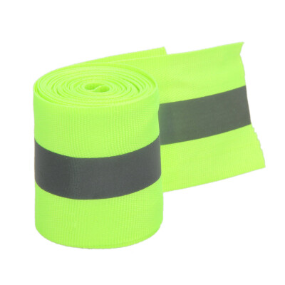 

Reflective Lime Green Gray Tape Sew On 2" Trim Fabric Material 10 Feet
