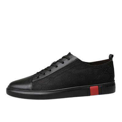 

Spring new printed board shoes men Korean fashion leather casual shoes Joker England breathable soft bottom low top leather shoes