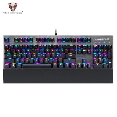 

Motospeed CK108 104 Keys Blue Switch RGB Backlit Ergonomics Design Mechanical Gaming Wired Keyboard