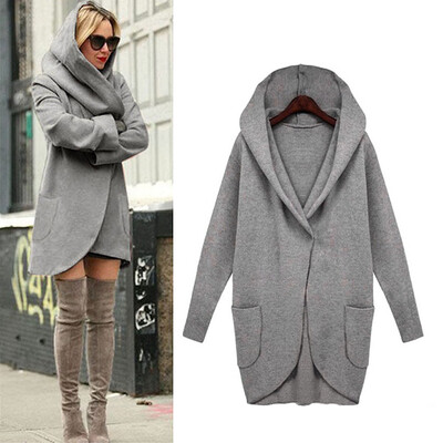 

〖Follure〗Women Woolen Hooded Thin Coat Loose Ladies Casual Hoodies Jacket Overcoat Top