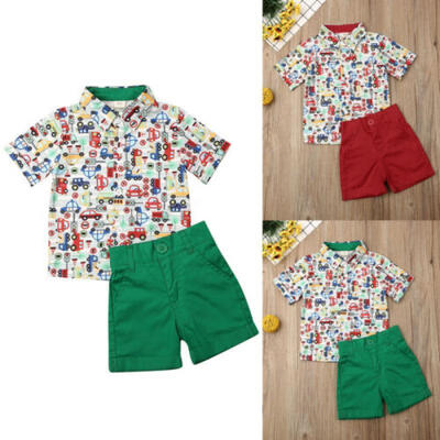 

2PCS Toddler Baby Boy Kids Gentleman Shirt TopsPants Shorts Clothes Outfits Set