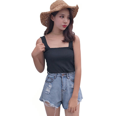 

Womens Fashion Square Collar Solid Sleeveless Pullover Tank Top