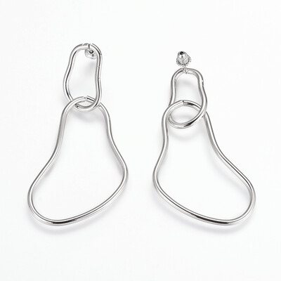 

Iron Dangle Stud Earring Platinum 63mm Pin 08mm