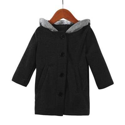 

Kids Girls Rabbit Ear Hooded Trench Coat Long Jacket Outwear Windbreaker Outfits
